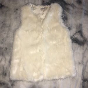 White Faux Fur Vest
